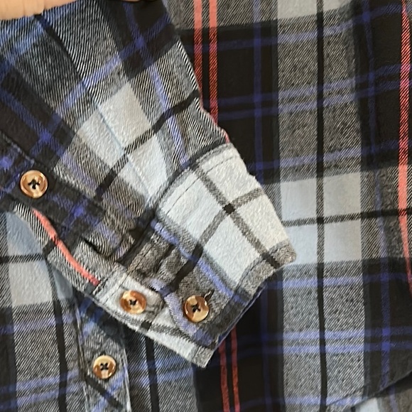 Forever 21 Blue and Red Plaid Button Down Shirt - Picture 4 of 6